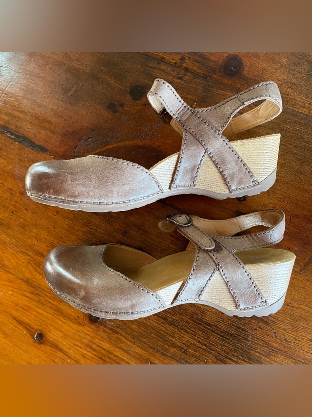 Dansko Brown Leather Mary Jane Clog with Buckle - Picture 2 of 4